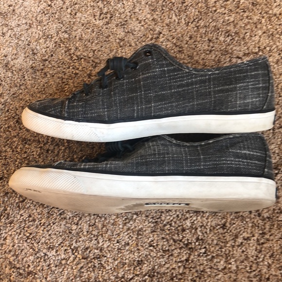 Sperry top-slider black and white tennis shoes. 9 - Picture 4 of 9